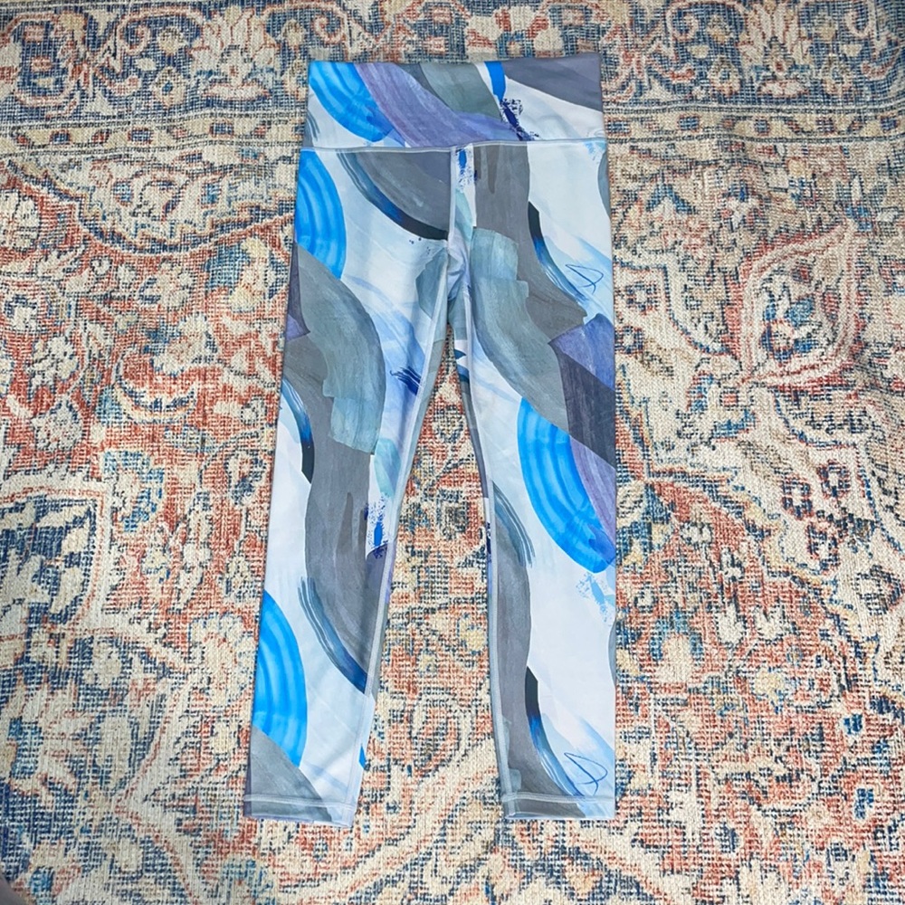 Athleta Elation 7/8 Tight in Solaris Chrome Blue SZ S EUC
